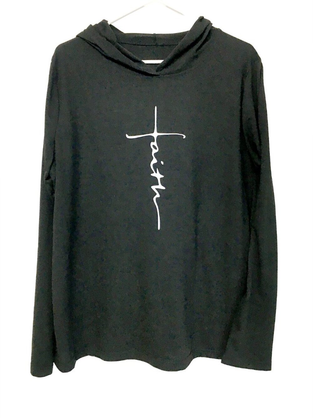 Faith Women's Long Sleeve T-Shirt Hoodie Size XL